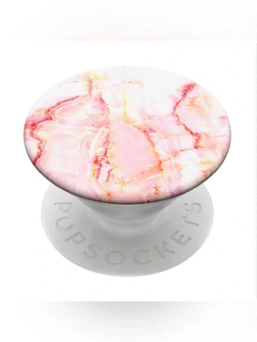 2Pc Bundle PopSockets PopGrip Phone Grip Pink & Gold Marble Top Car Vent Holder